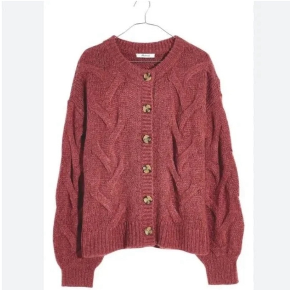 NWT Madewell Ashmont Wool Blend Cable Cardigan Sweater/ XS